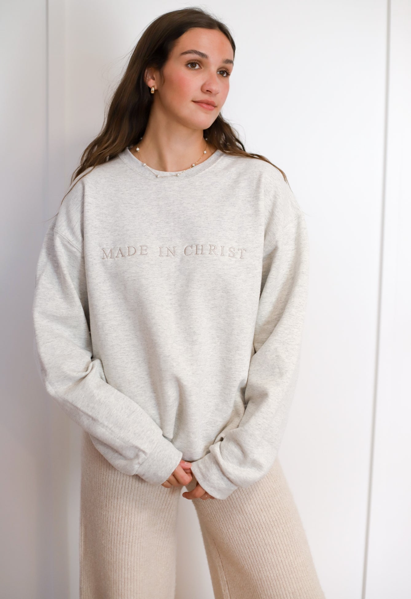 the MADE IN CHRIST crewneck